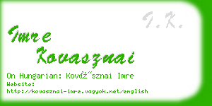 imre kovasznai business card